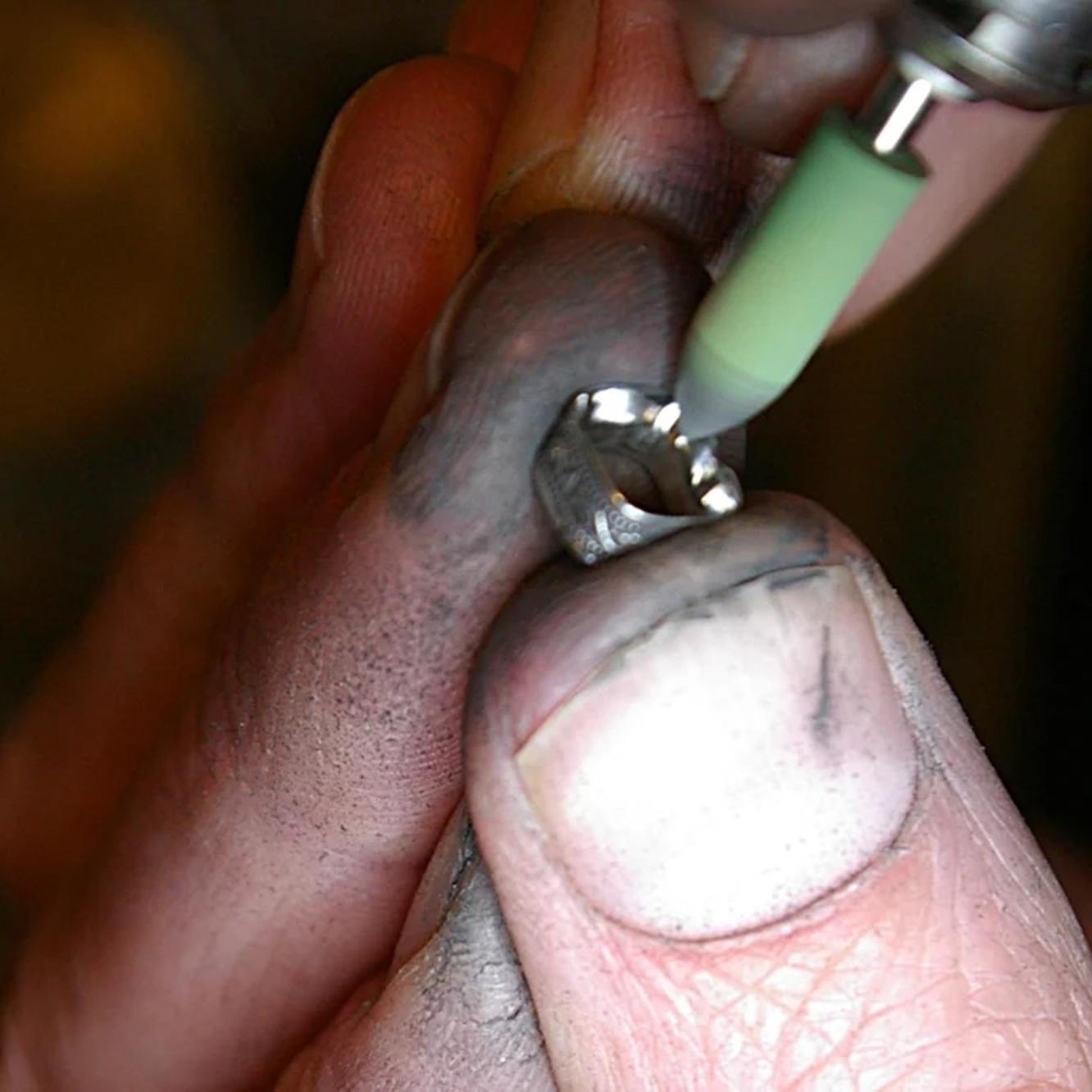 Burnishing the inside of a component