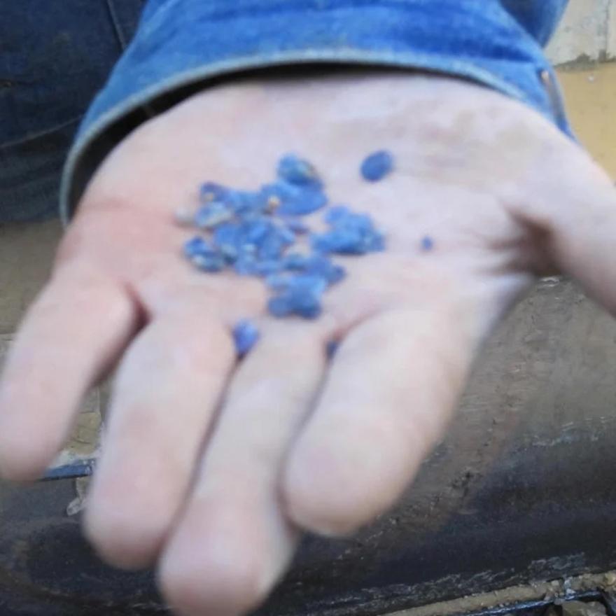 A handful of rough sapphires. Yogos are never heat treated