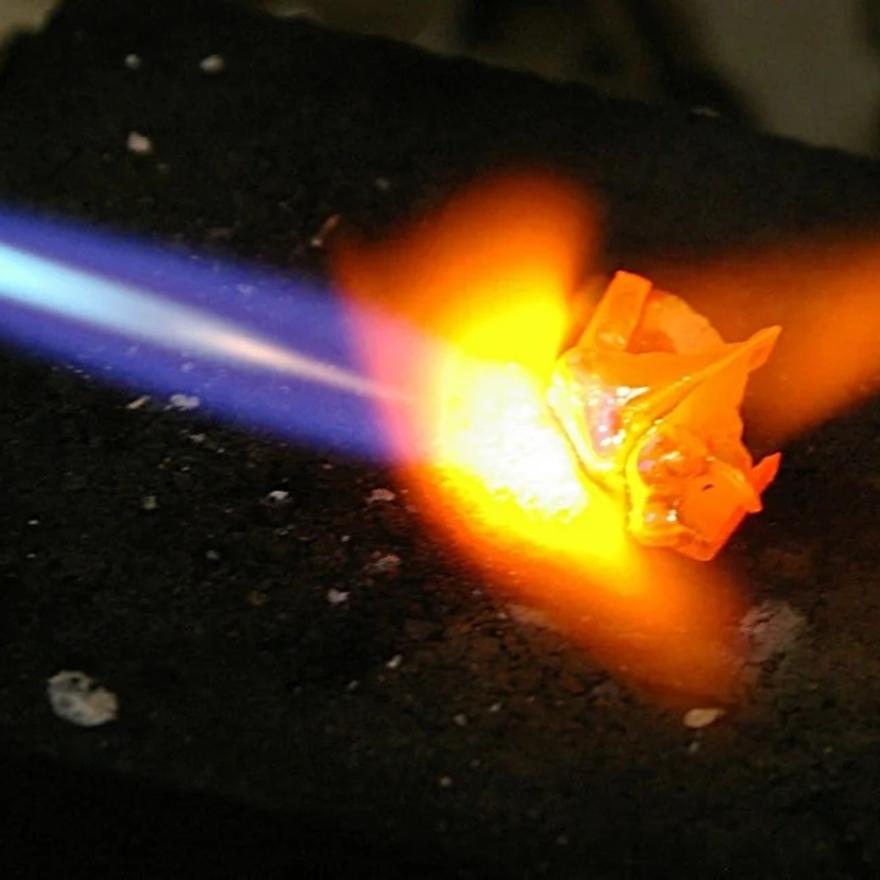 Melting the scrap.