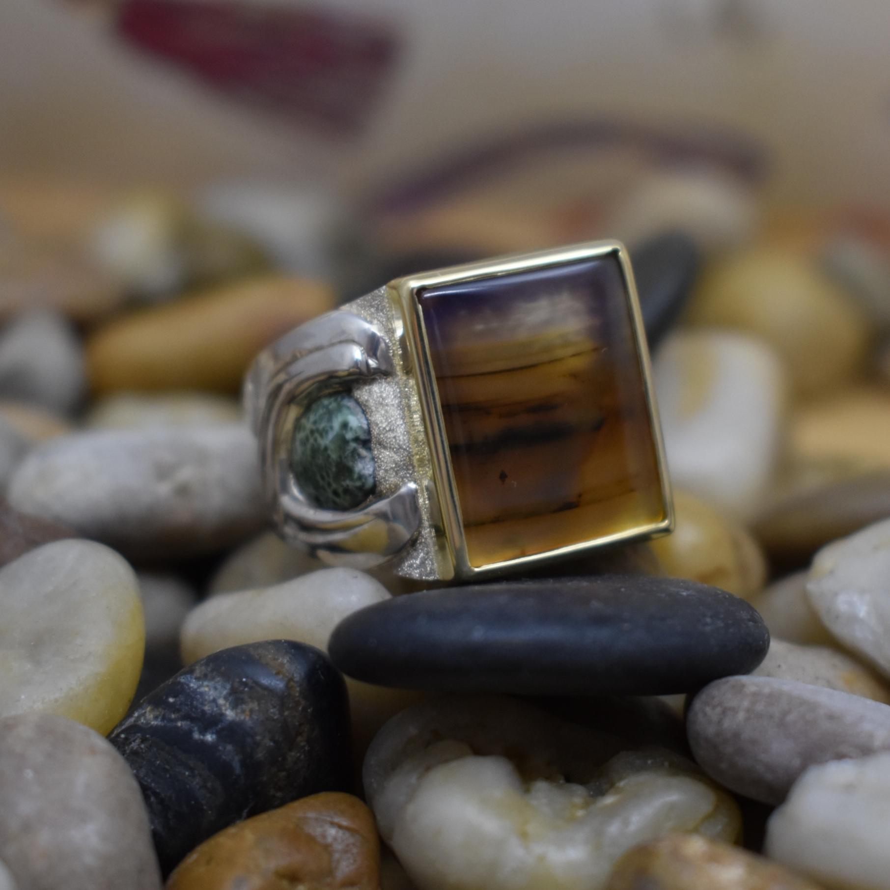 Trout & Agate Men's Ring